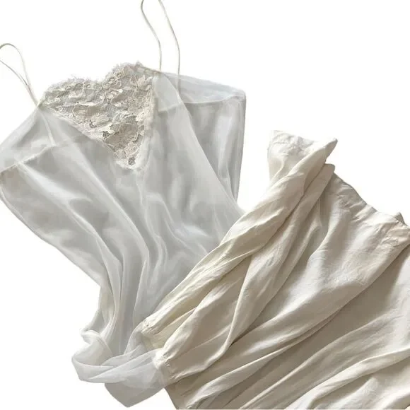 Vintage Sheer Lace Slip Dress - Picture 3 of 8